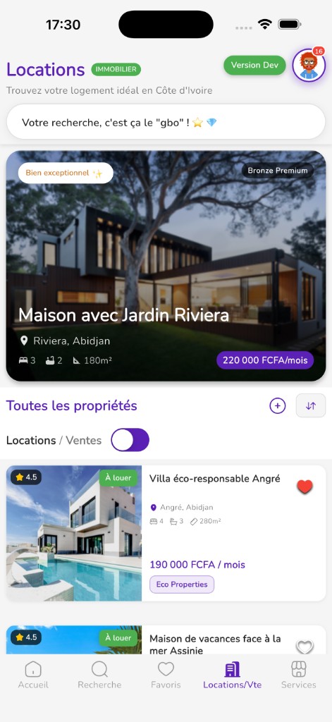 Carte des locations